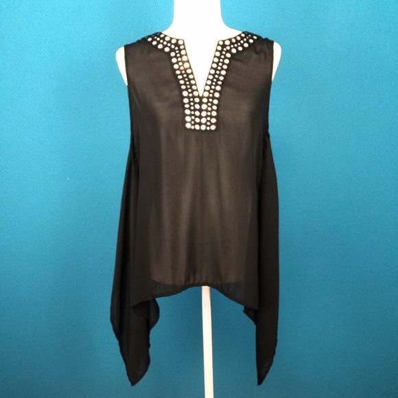 🆕️ 🎬 MICHAEL KORS  Boho Sheer Embellished Retro Tunic // (NWOT) - Picture 1 of 6